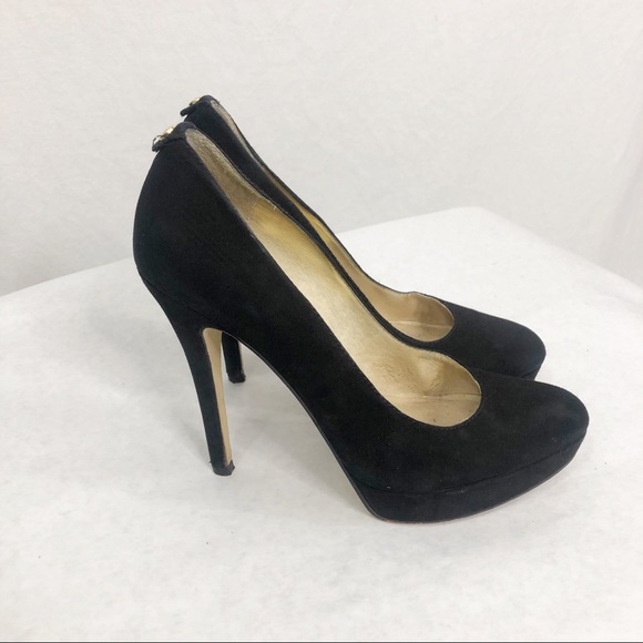 Michael Michael Kors Suede Leather Stilettos Heels, Size 8.5, Black - Picture 1 of 5